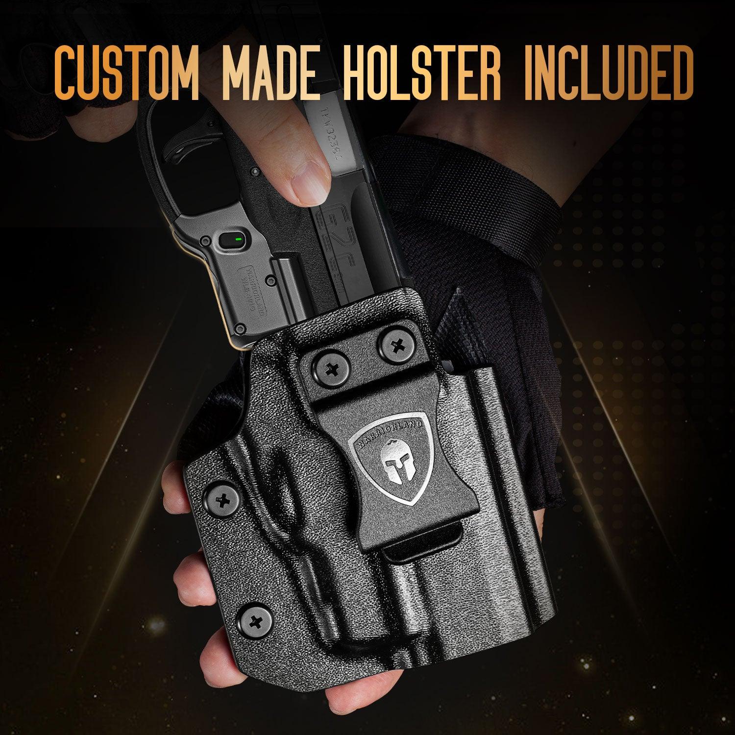 WARRIORLAND Green Laser Sight With Left Hand Holster Combo Tailored Fit Taurus G2C / Taurus G3C / Millennium G2 PT111 & PT140, Ultra Compact G2C Beam Sight, Gun Sight with Ambidextrous On/Off Switch & Power Indicator,	 WLS-101G-H-G2C-L - WARRIORLAND