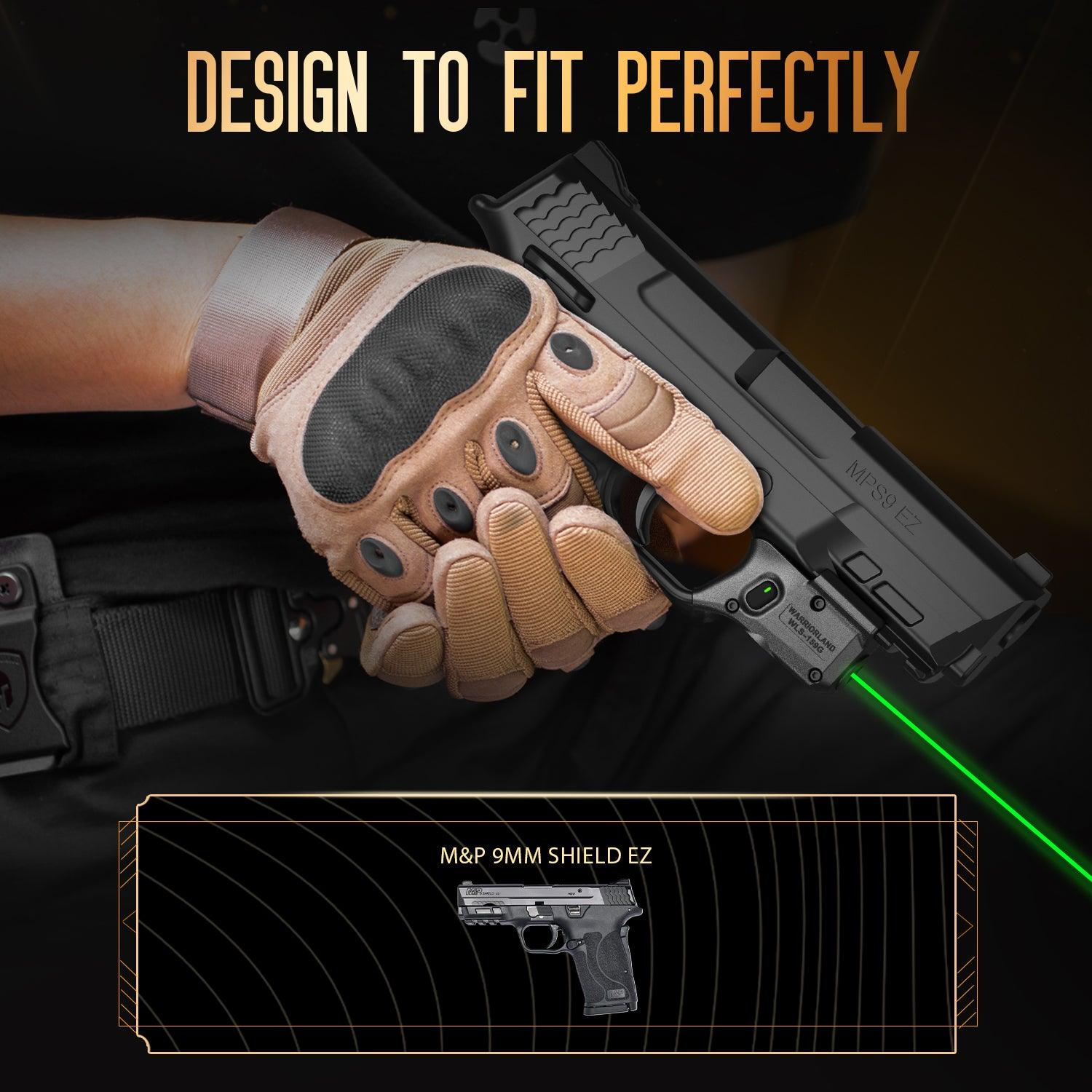 WARRIORLAND Green Laser Sight Fit M&P 9mm / 380 Shield EZ with Kydex Holster, First Green Beam Sight with Power Indicator, M&P 9mm Shield EZ Laser with IWB Holster, WLS-159G w/MP Shield 9 EZ Holster - WARRIORLAND