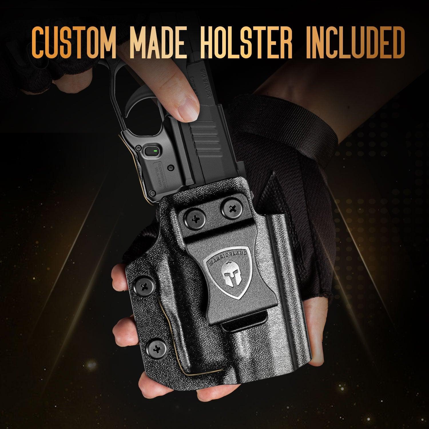 WLS-103G Laser Sight and Kydex Holster Combo Tailored Green Fit Sig Sauer P365 / P365X / P365XL, Ultra Compact P365 Beam Sight, Gun Sight with Ambidextrous On/Off Switch & Power Indicator|WARRIORLAND - WARRIORLAND