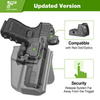 Universal OWB Holster Fit most Gun type Outside Waistband Carry Holster, Adjustable Retention, Index Finger Release,Right Hand - WARRIORLAND