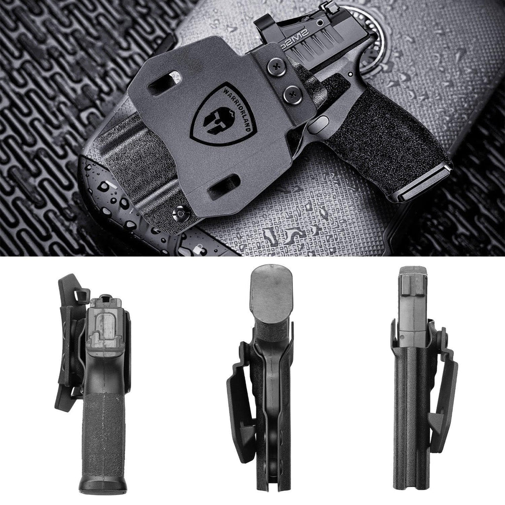 Hellcat Pro Holster OWB Kydex Holster Optics Cut: Springfield Armory Hellcat Pro & Hellcat Pro OSP Pistol, Outside Waistband Open Carry OSP Holster with 1.75 Inch Paddle, Adj. Retention & Cant, Right|WARRIORLAND - WARRIORLAND