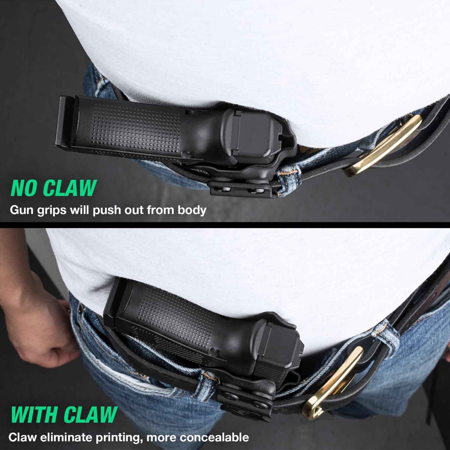 1.75 Inch Metal Clip IWB Kydex Holsters with Optics Ready & Claw for Taurus G2C/G3C  | Right Hand