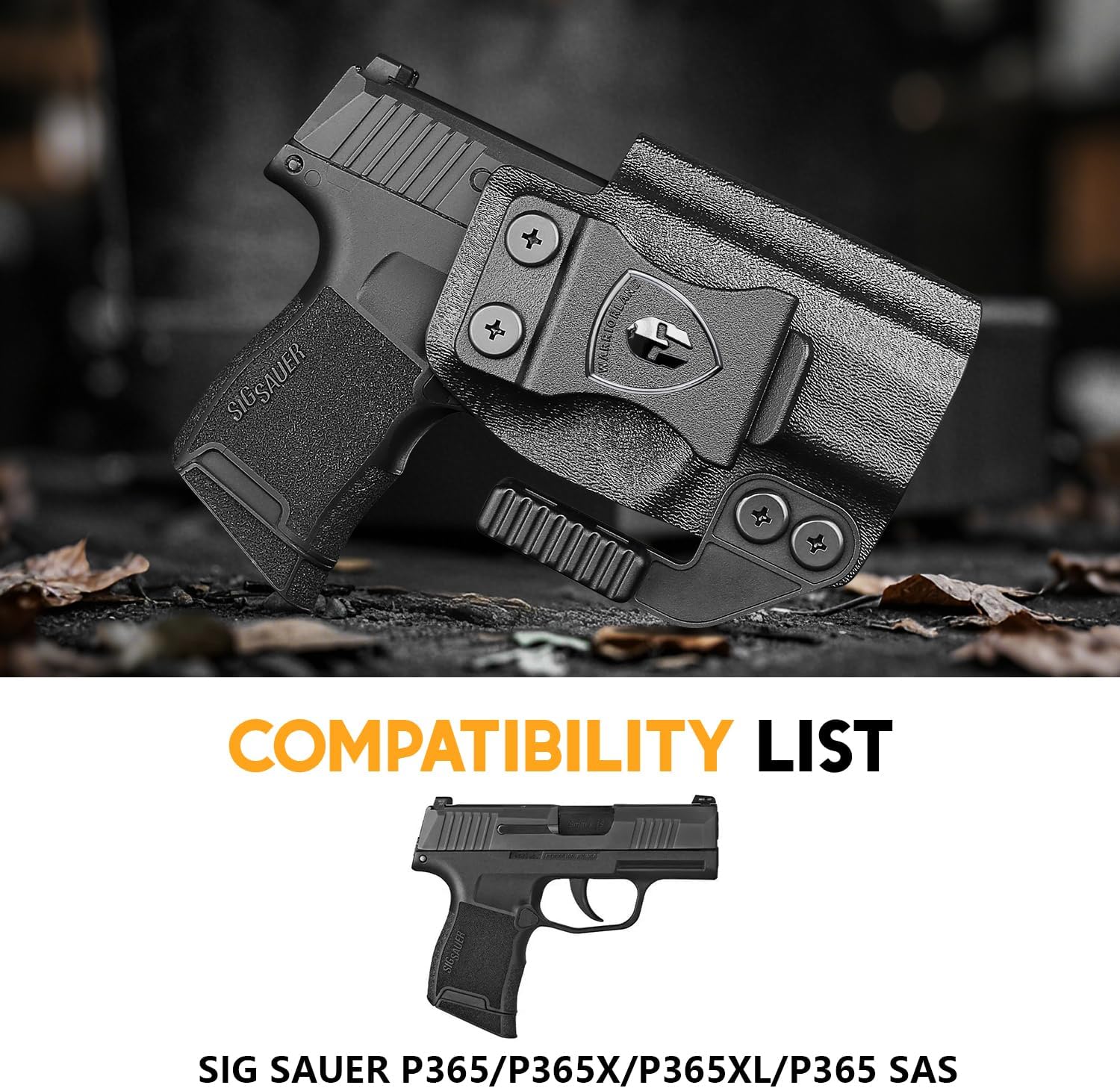 WARRIORLAND IWB Kydex Holster Compatible with Sig P365-XMACRO, Inside Waistband Appendix Conceal Carry, with Claw & Adj. Retention & Cant, Right Hand - WARRIORLAND