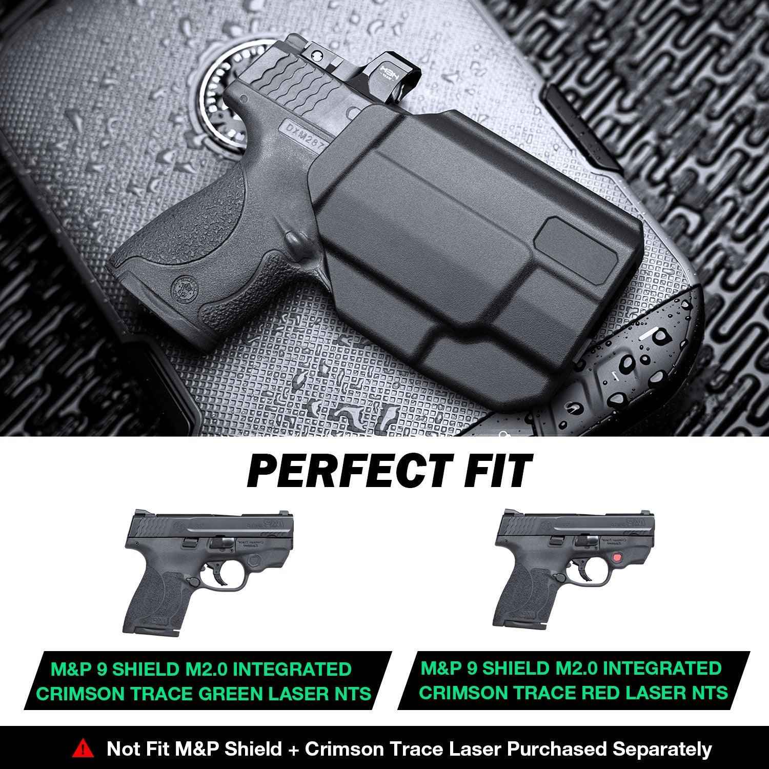 Level II Retention Thumb Release OWB Holster M&P 9 SHIELD M2.0 INTEGRATED CRIMSON TRACE RED/GREEN LASER NTS-Incompatible with any Laser/Light
