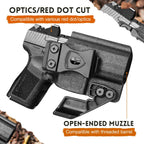 WARRIORLAND IWB Kydex Holster, Designed Exclusively and Solely for Canik Mete MC9 / Mete MC9L Pistol, w/Claw & Optics Cut, Inside Waistband Concealed Carry Holster, Adj. Retention & Cant, Right Hand - WARRIORLAND