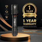 1600 Lumen Tactical Flashlight, Compact Handheld Flashlight with Max Beam Distance 473 Meters, IP68, EDC Flashlight with Rechargeable Battery, Outdoor, Camping and Emergency|WARRIORLAND - WARRIORLAND