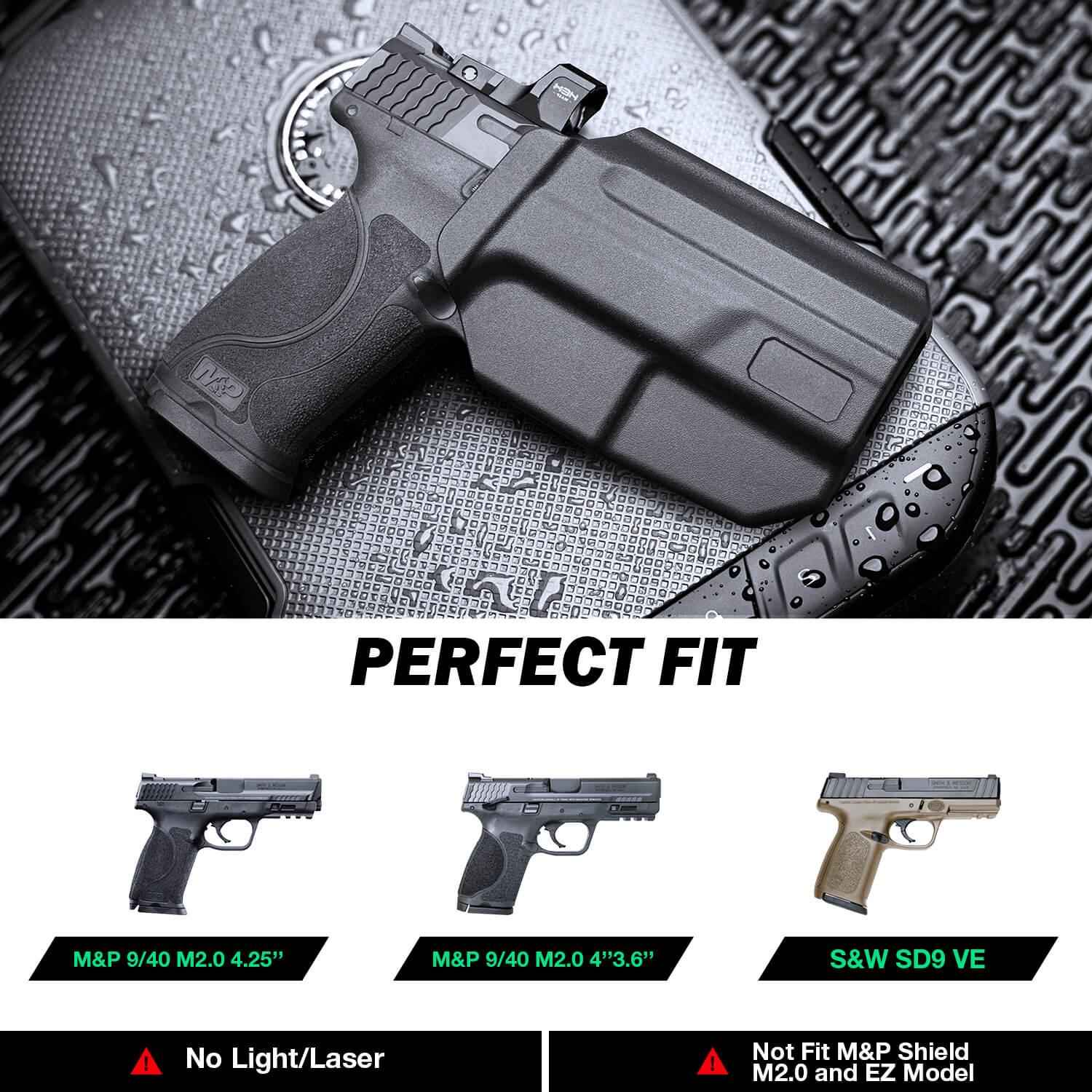 Level II Retention Thumb Release OWB Holster S&W M&P 9mm Polymer Holster Appendix Open Carry Trigger Guard with Red Dot Optics Cut | WARRIORLAND