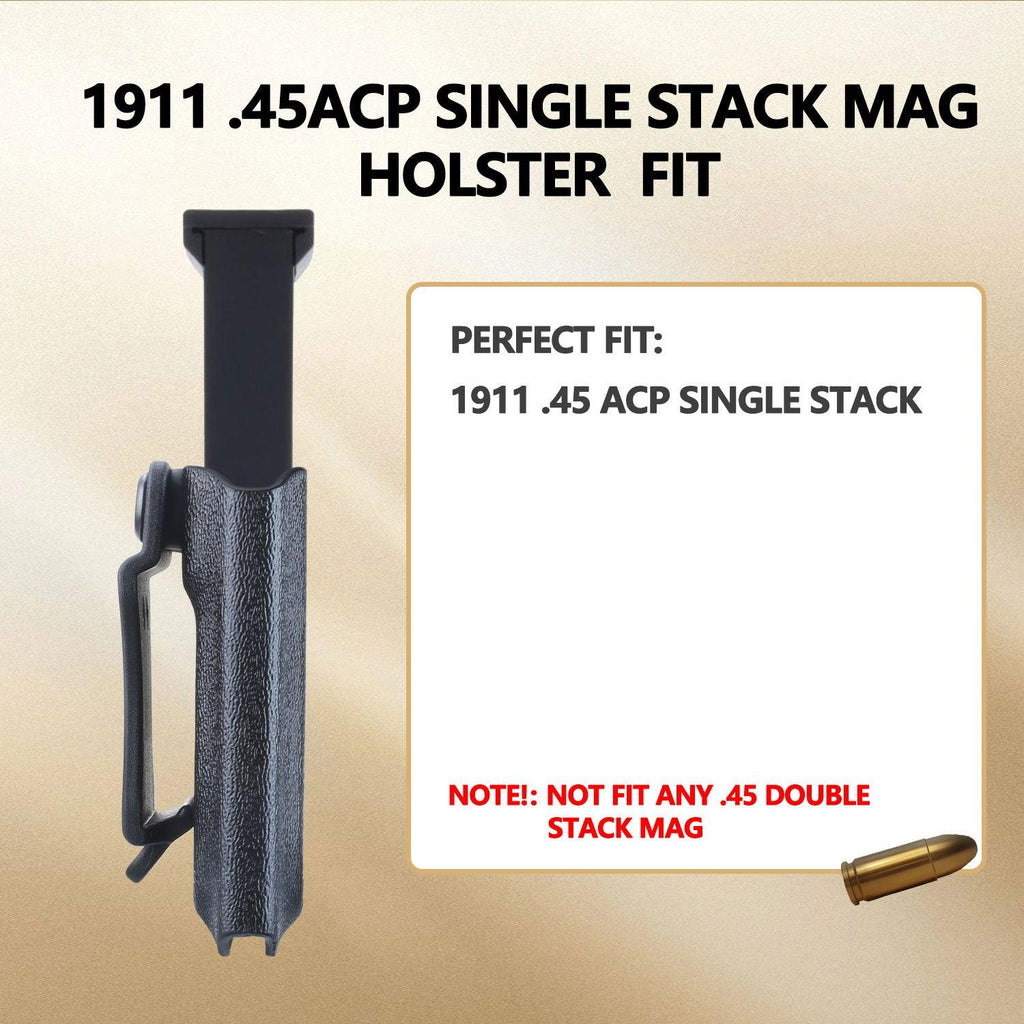 1911 Mag Carrier IWB/OWB .45ACP Single Stack Magazine Holster Fit: 1911 .45ACP Magazine, Right Hand/Left Hand Draw Mag Holder|WARRIORLAND - WARRIORLAND