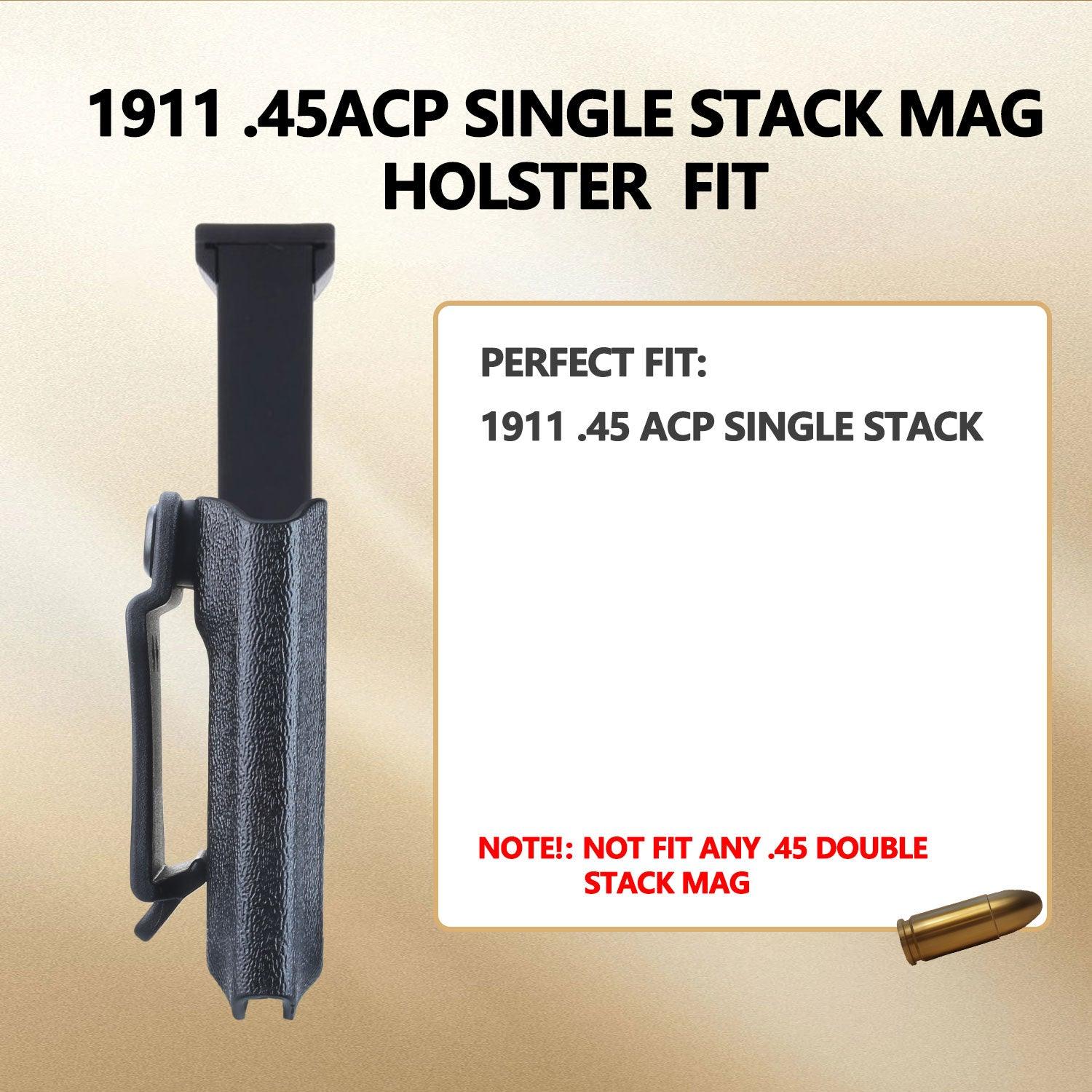 1911 Mag Carrier IWB/OWB .45ACP Single Stack Magazine Holster Fit: 1911 .45ACP Magazine, Right Hand/Left Hand Draw Mag Holder|WARRIORLAND - WARRIORLAND