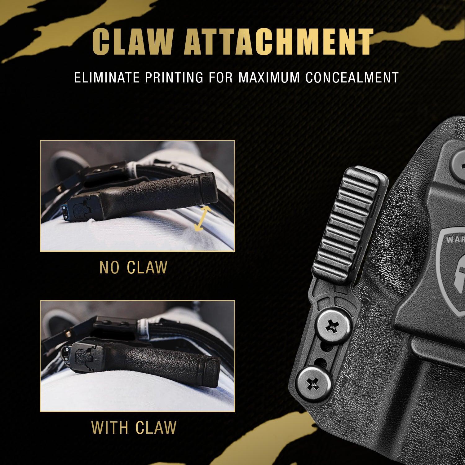 Sig P365 IWB Kydex Holster with Claw Attachment and Optic Cut: Sig Sauer P365 P365 XL P365 SAS P365X P365.380 ACP P365 ROSE.380 ACP, Inside Waistband Appendix Carry P365 Holster, Adj. Cant & Retention, Right Hand|WARRIORLAND - WARRIORLAND