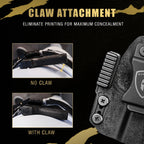 Sig P365 IWB Kydex Holster with Claw Attachment and Optic Cut: Sig Sauer P365 P365 XL P365 SAS P365X P365.380 ACP P365 ROSE.380 ACP, Inside Waistband Appendix Carry P365 Holster, Adj. Cant & Retention, Right Hand|WARRIORLAND - WARRIORLAND
