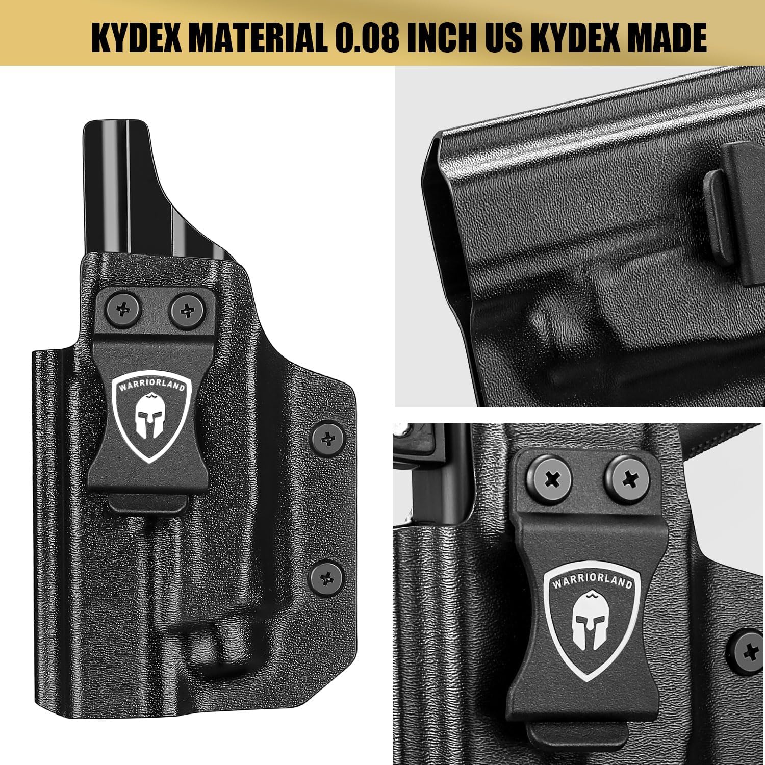 Glock 19/17 Gen 3-5 IWB Kydex Holster | Compatible with Crossbow MA1 & MA2 | Right/Left Hand | WARRIORLAND - WARRIORLAND