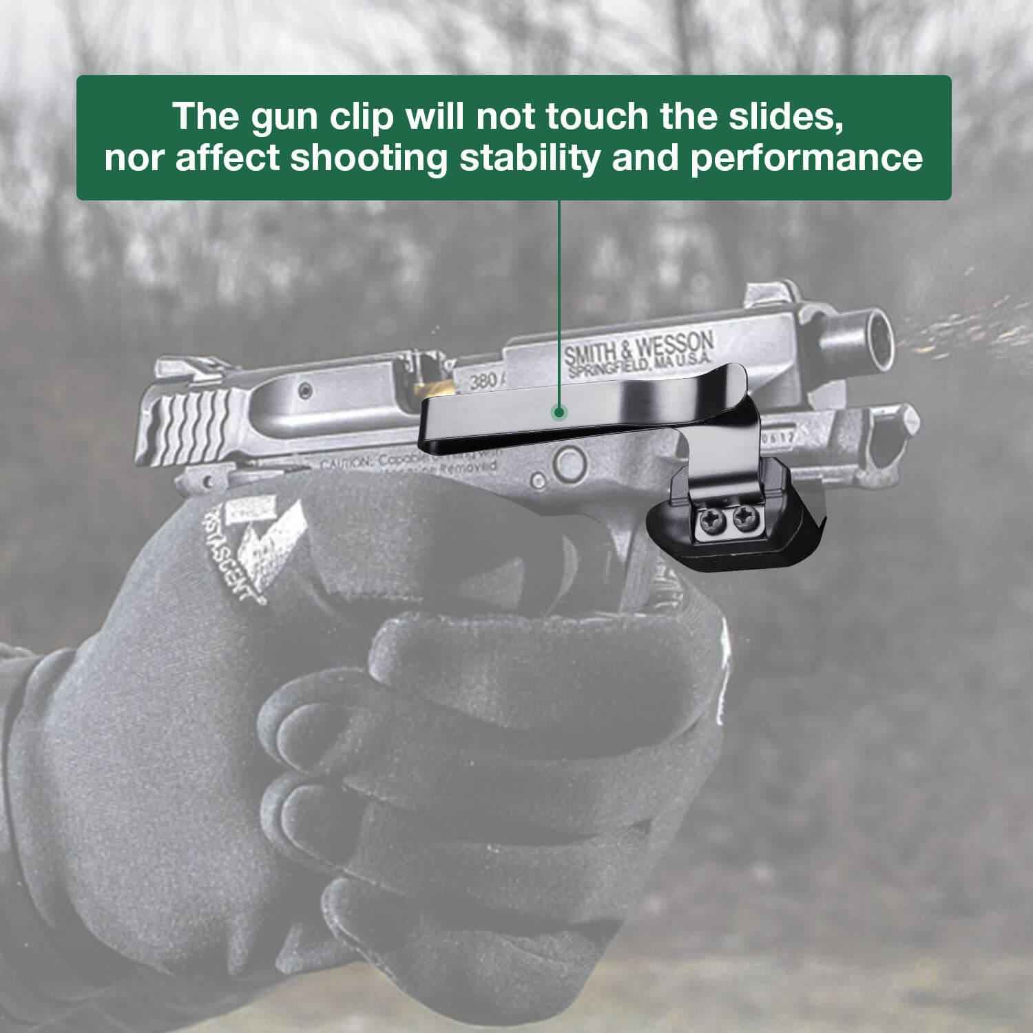 Universal Rail Gun Clip Low Profile Concealed Carry Fit for Gun w/ Rail 3.1 Inch | WARRIORLAND