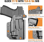 IWB Kydex Holster for Glock 19 with TLR8/ TLR8A, Fit Glock 17/19 Gen 3-5, 23/32 Gen 3-4 & 19X/ 44/45, Inside Waistband Conceal Carry, Optic Cut, Adj. Cant & Retention, Right Hand - WARRIORLAND