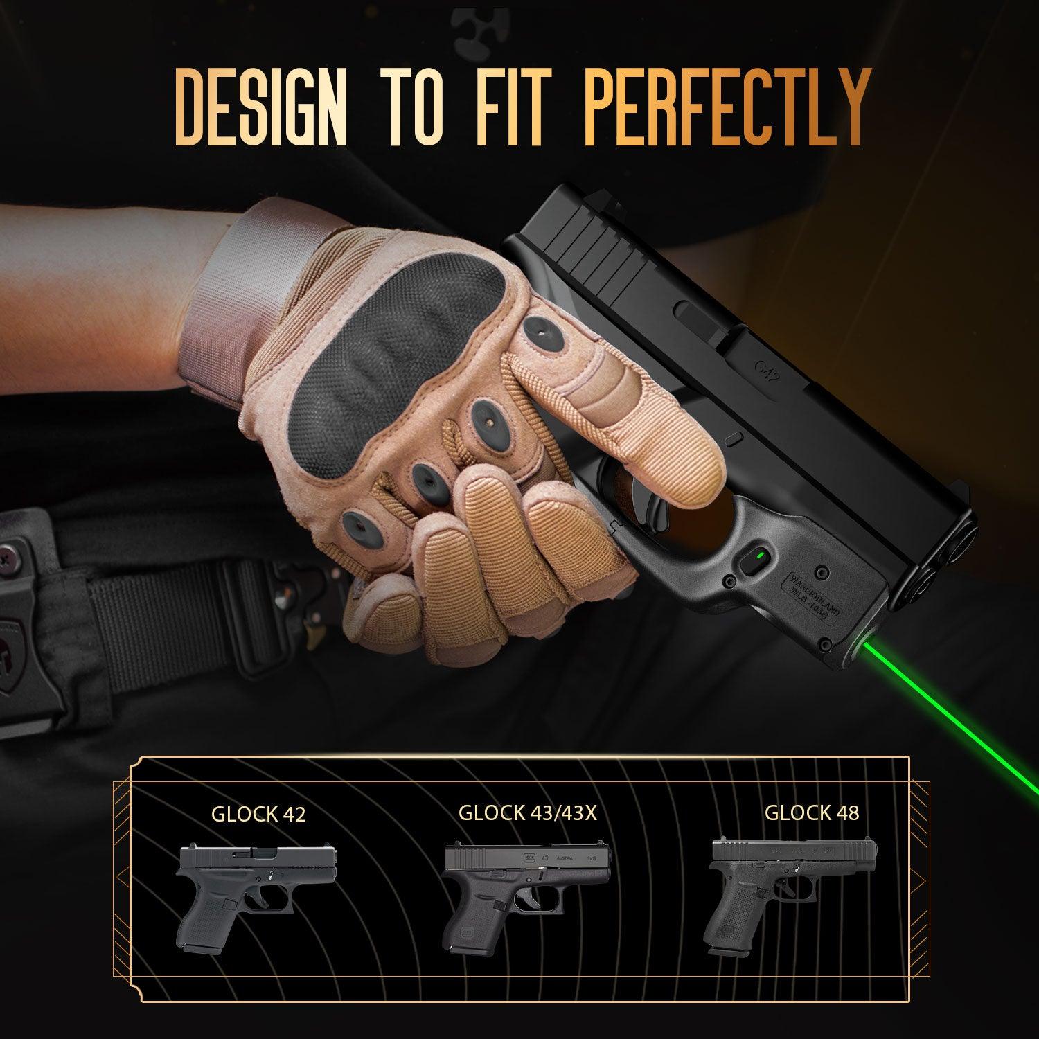 Green Laser Sight Tailored Fit G42 / G43 / G43X / G48, Ultra Compact G43 Beam Sight, Gun Sight with Ambidextrous On/Off Switch & Power Indicator, WLS-105G|WARRIORLAND - WARRIORLAND