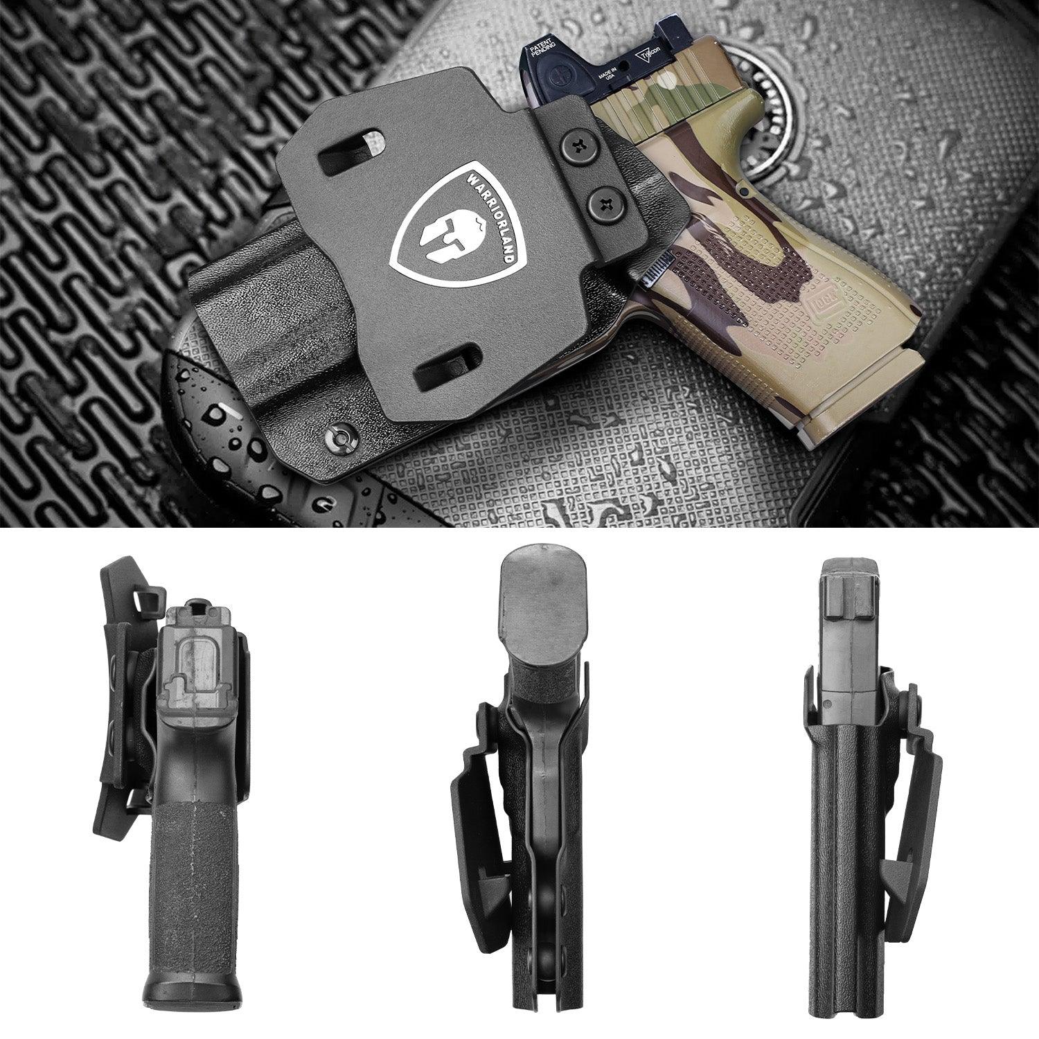 G23 Holster OWB Kydex Holster Optics Cut Fit G23 Gen 1-5 Pistol, Outside Waistband Open Carry G23 Gen 5 Holster with 1.75 Inch Paddle, Adj. Retention, Right Hand/Left Hand|WARRIORLAND - WARRIORLAND