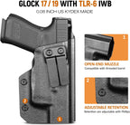 IWB Kydex Holster for Glock 19 with TLR6, Fit Glock 17/19 Gen 3-5, 23/32 Gen 3-4& 19X/ 44/45, Inside Waistband Conceal Carry, Adj. Cant & Retention, Right Hand - WARRIORLAND