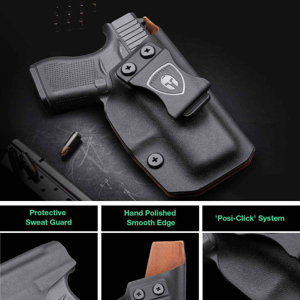 Glock 43/43X IWB Kydex w/ Leather Interior Hybrid Holster
