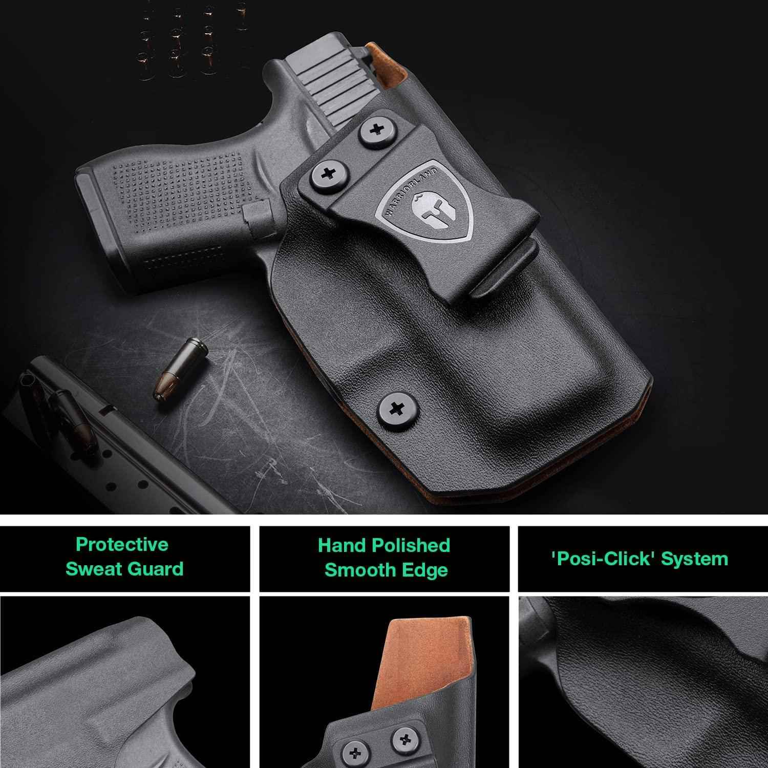 Glock 43/43X IWB Kydex w/ Leather Interior Hybrid Holster