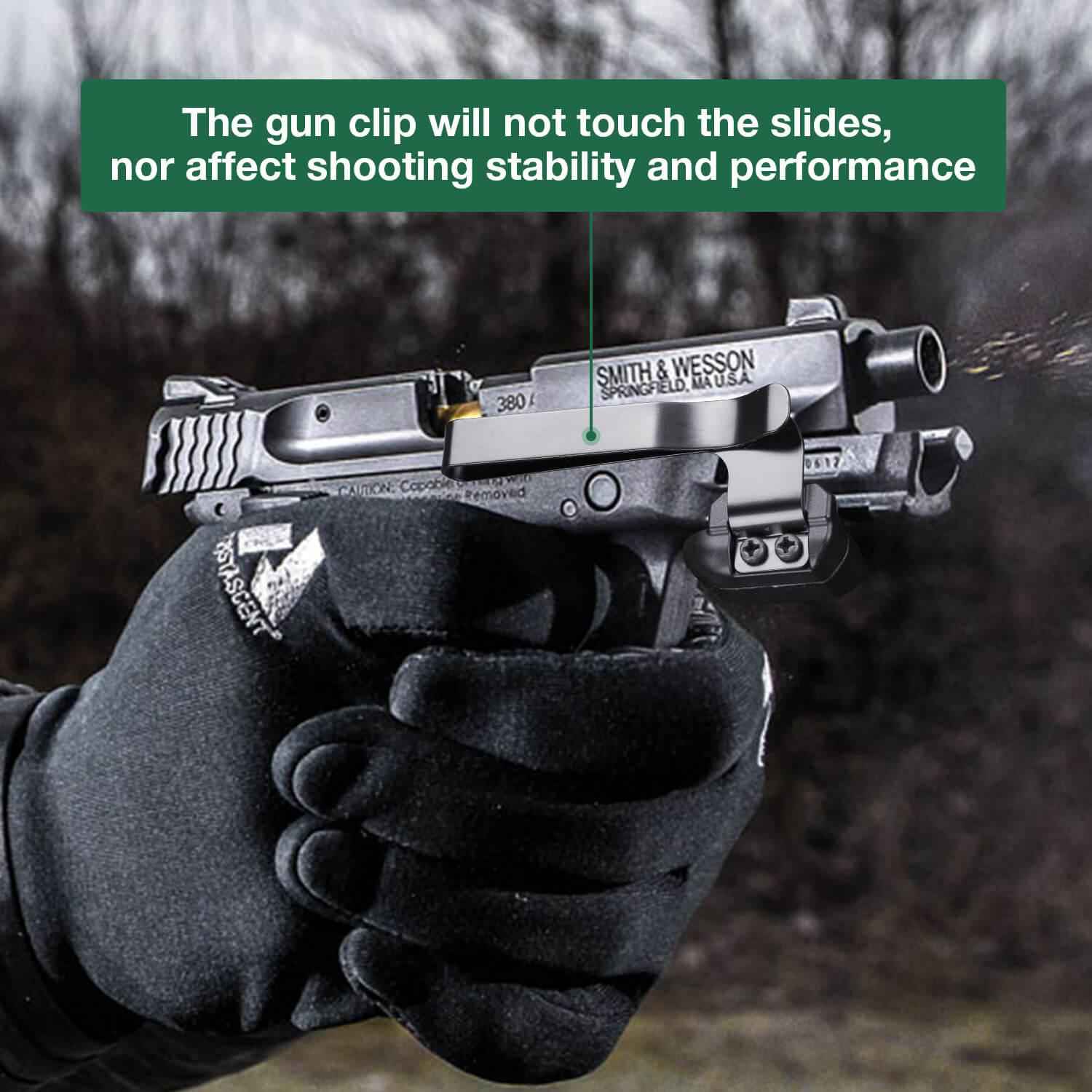 Universal Rail Gun Clip Low Profile Concealed Carry Fit for Gun w/ Rail 3.1 Inch | WARRIORLAND