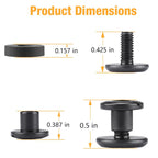 WARRIORLAND 12-Pack Black Chicago Screws, DIY Screw Kits for Kydex & Leather Gun Holsters/Clips and Knife Sheaths, Includes Phillips Truss Heads + Open Slotted Fasteners + Rubber Washers/Spacers - WARRIORLAND