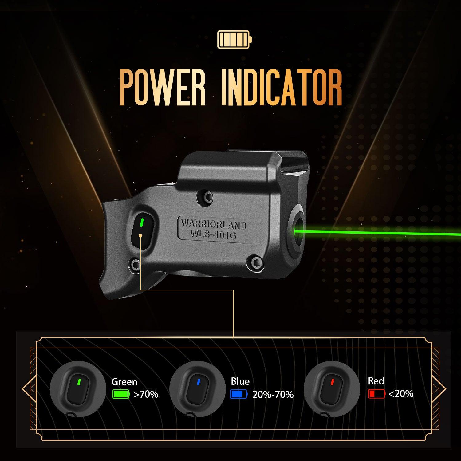 WARRIORLAND Green Laser Sight Tailored Fit Taurus G2C / Taurus G3C / Millennium G2 PT111 & PT140/Taurus G3, Ultra Compact G2C Beam Sight, Gun Sight with Ambidextrous On/Off Switch & Power Indicator, WLS-101G - WARRIORLAND