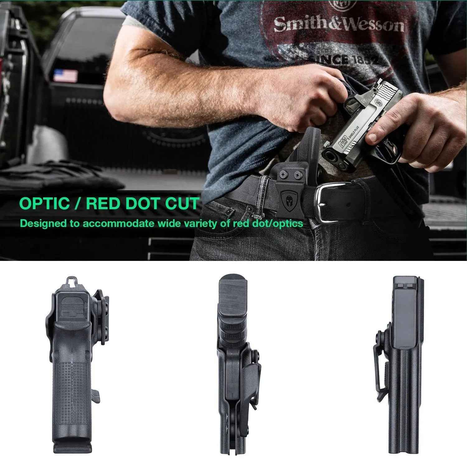 GLOCK Holster for Fat Guys with Claw and Red Dot Optics Cut for Gen3-5 Models | WARRIORLAND