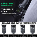 Level II Retention Thumb Release OWB Holster M&P 9 SHIELD M2.0 INTEGRATED CRIMSON TRACE RED/GREEN LASER NTS-Incompatible with any Laser/Light