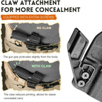 WARRIORLAND IWB Kydex Holster, Designed Exclusively and Solely for Canik Mete MC9 / Mete MC9L Pistol, w/Claw & Optics Cut, Inside Waistband Concealed Carry Holster, Adj. Retention & Cant, Right Hand - WARRIORLAND