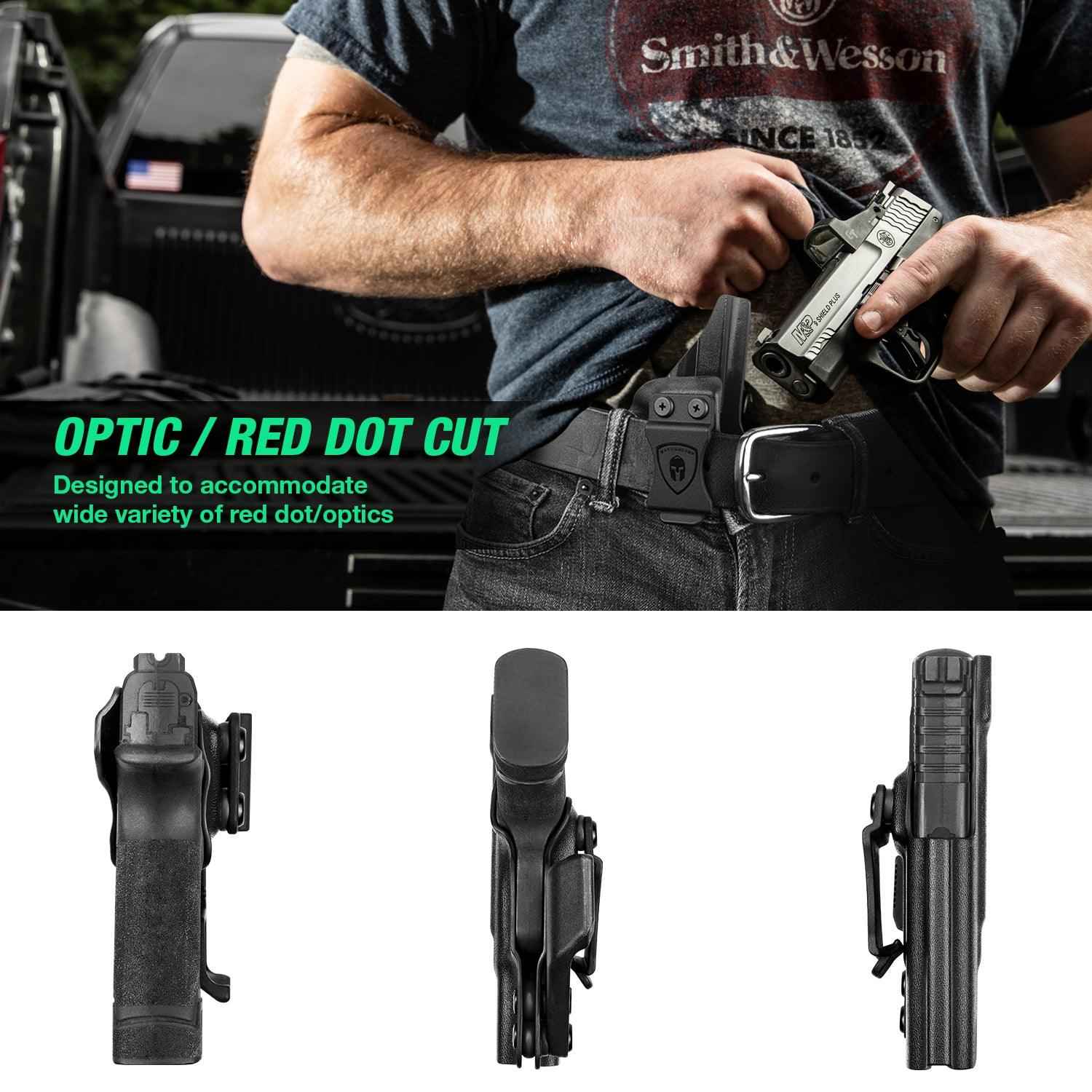 Kydex Holster IWB with Claw for Springfield Armory Hellcat/  Pro with Red Dot Optics Cut Trigger Guard Holsters for fat Guys | WARRIORLAND