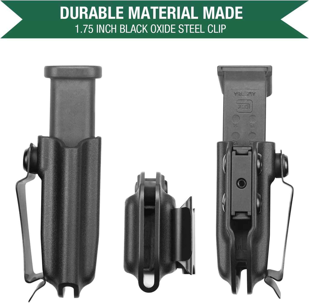 Universal Mag Carrier IWB OWB with 1.75 Inch Steel Clip 9mm/.40/.45ACP/.380 Single Double Stack