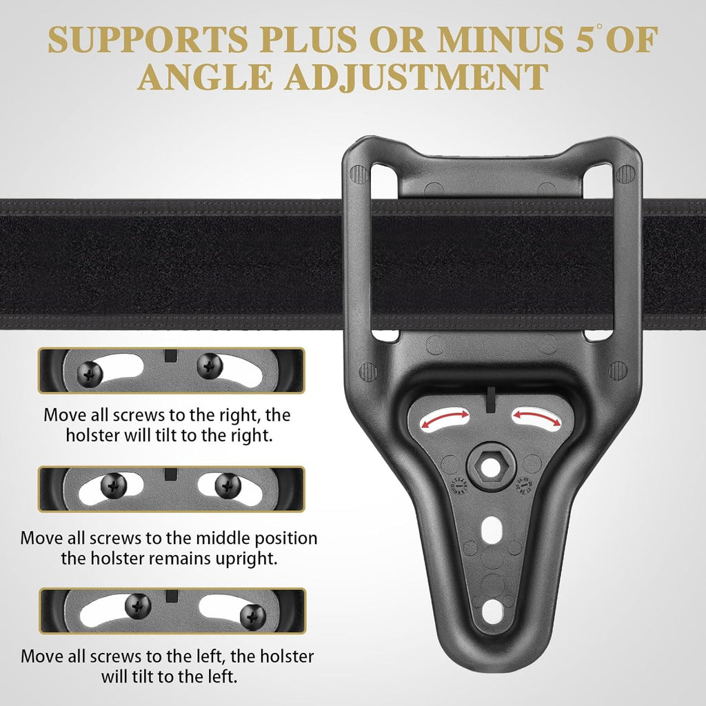 WARRIORLAND Universal Mid-Ride Belt Loop Adapter (CUBL) – 1.75” security Belt Fit, Adjustable 3-Hole Holster & 360° Gearwheel Compatibility - WARRIORLAND
