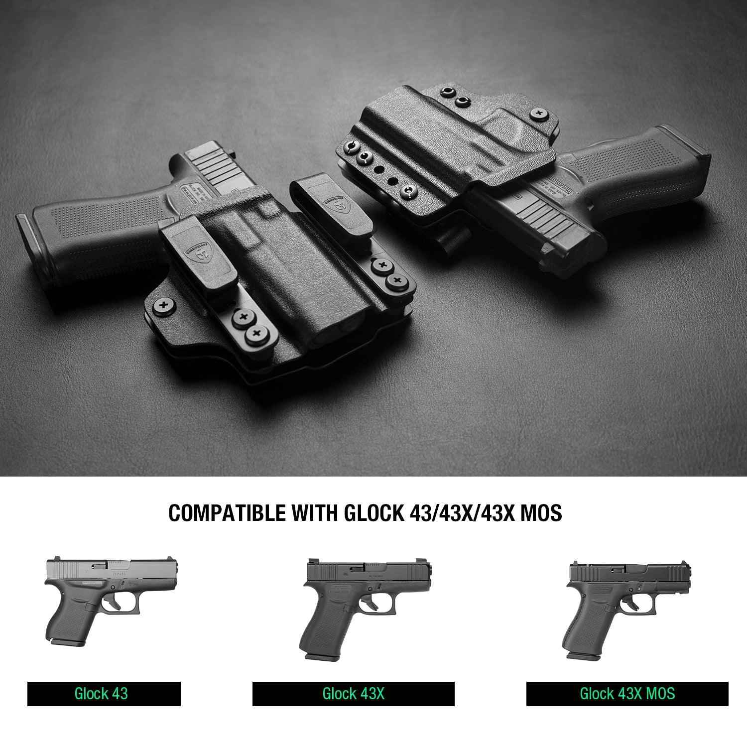 Glock 43/43X/MOS IWB & OWB Convertible Holster Holsters, Optic Ready, Adj Ride Height,Right Hand | Warriorland