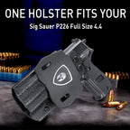 Sig P226 Holster OWB Kydex Holster Optics Cut: Sig Sauer P226 LEGION'' Pistol, Outside Waistband Open Carry P226 Holster with 1.75 Inch Paddle, Adj. Retention, Right Hand|WARRIORLAND - WARRIORLAND