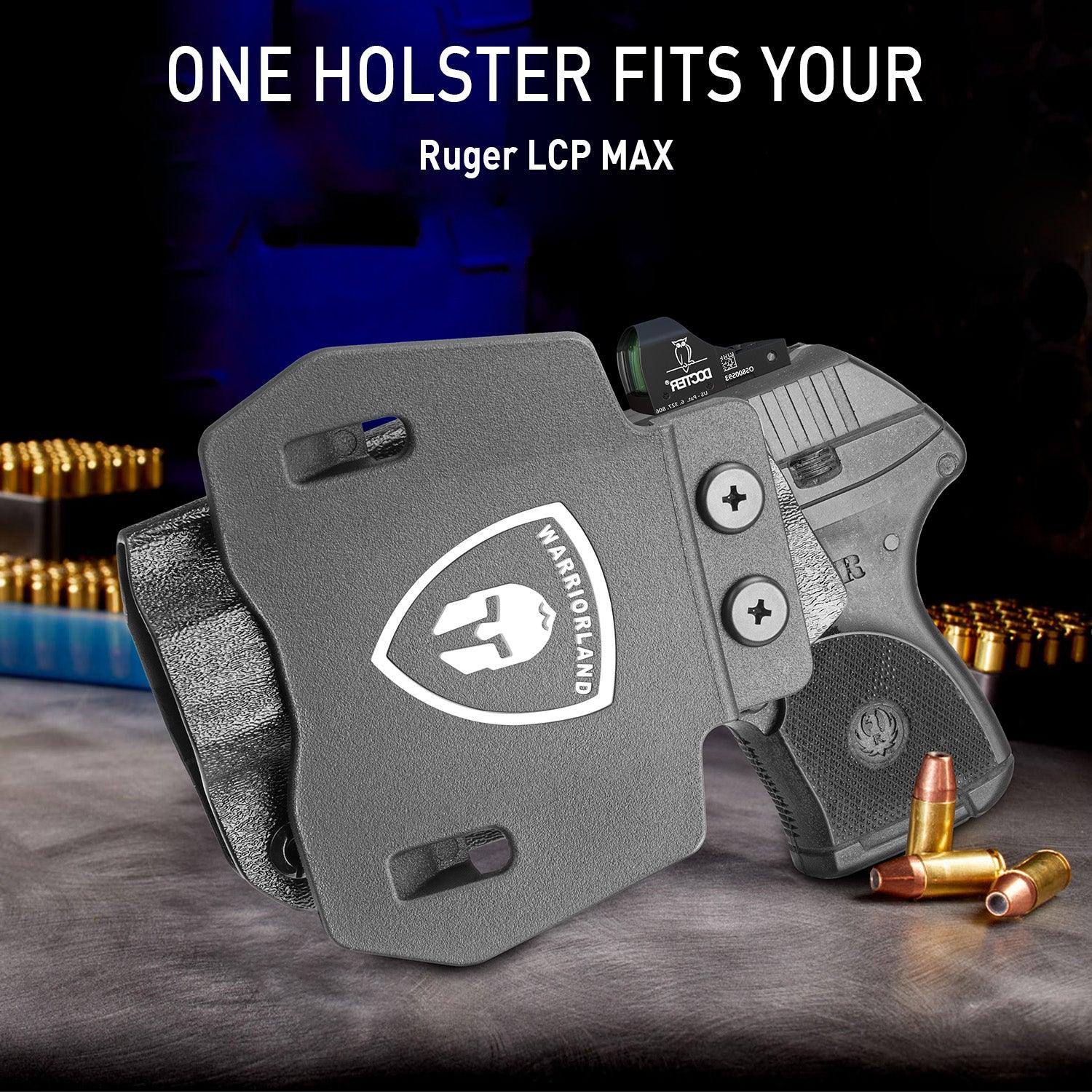 OWB Holster Optics Cut Fit Ruger LCP Max Pistol, Outside Waistband Open Carry Max .380 Holster with 1.75 Inch Paddle, Adj. Retention & Cant, Right Hand|WARRIORLAND - WARRIORLAND