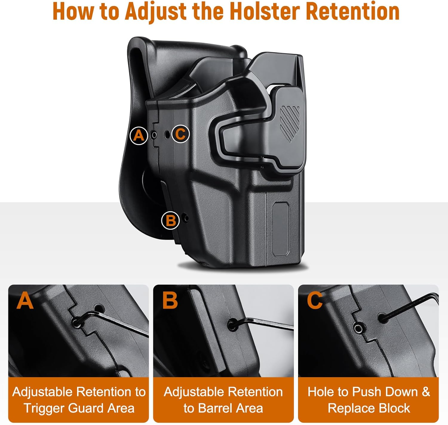 Universal OWB Holster for Compact and Subcompact Pistols, Fit Glock 19/26/43/ 43X/43X Mos, Hellcat pro,Taurus G2C, PSA Dagger Compact and More, Index Finger Release, Right Hand - WARRIORLAND