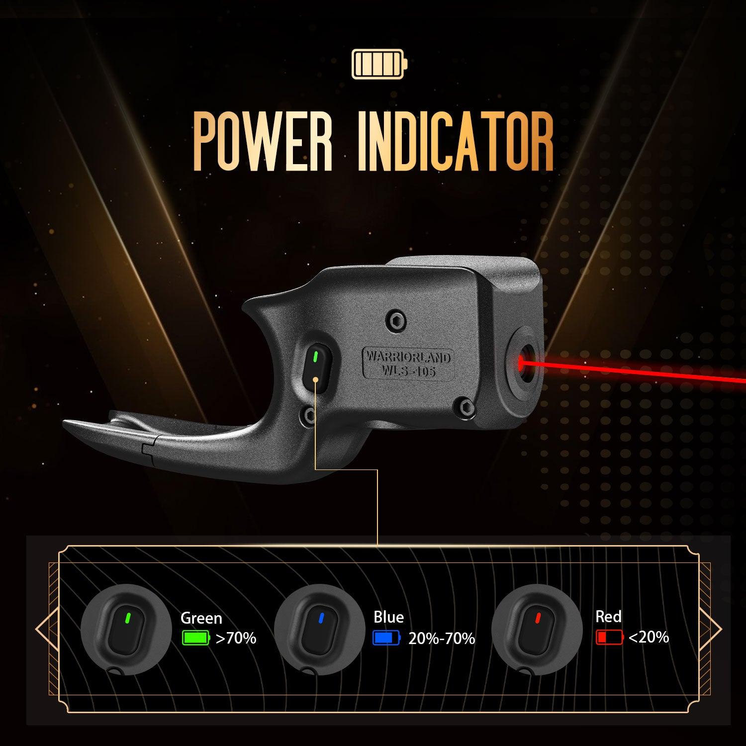Red Laser Sight Designed to Fit Glock G42 with Holster Combo, Red Beam Sight with Power Indicator, Custom-Made IWB Kydex Holster Right Hand, Windage and Elevation Adjustment, WLS-105|WARRIORLAND - WARRIORLAND