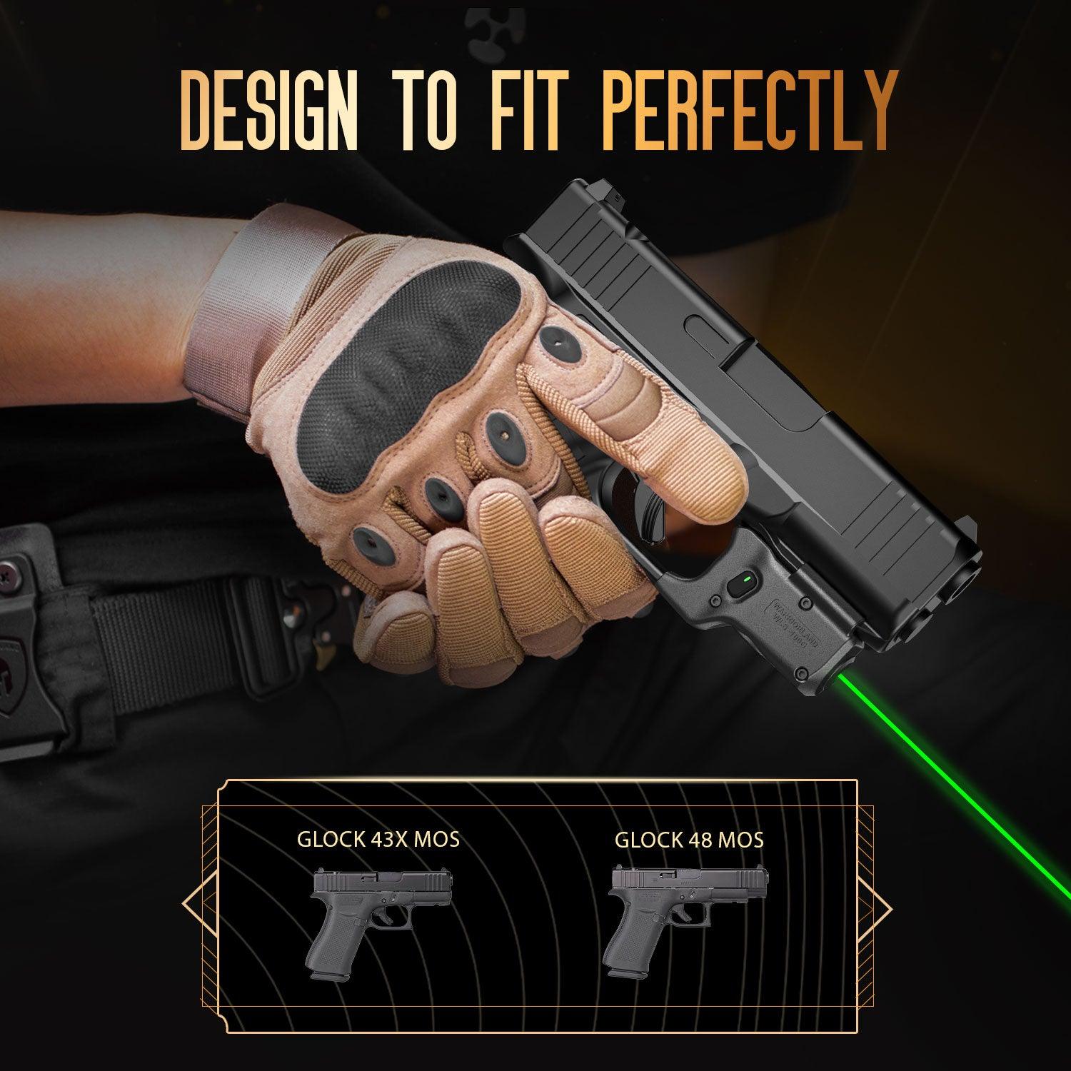 Green Laser Sight Tailored Fit G43X MOS / 48 MOS, Ultra Compact G43X MOS Beam Sight, Gun Sight with Ambidextrous On/Off Switch & Power Indicator, WLS-100G|WARRIORLAND - WARRIORLAND