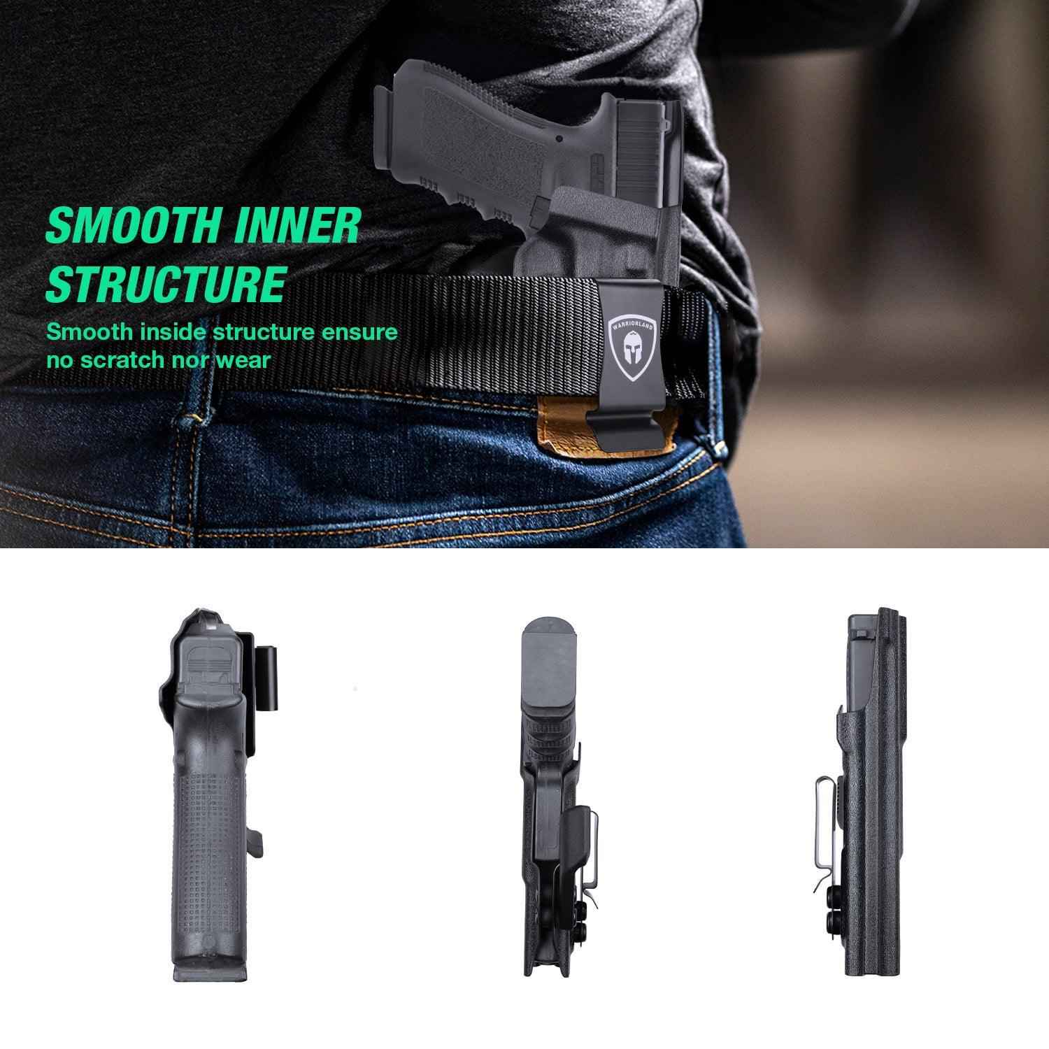 Glock 17 IWB Kydex Holster with Claw, Metal Belt Clip - Optic Ready, 0.06 inch Kydex | Right/Left Hand