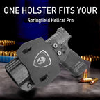 Hellcat Pro Holster OWB Kydex Holster Optics Cut: Springfield Armory Hellcat Pro & Hellcat Pro OSP Pistol, Outside Waistband Open Carry OSP Holster with 1.75 Inch Paddle, Adj. Retention & Cant, Right|WARRIORLAND - WARRIORLAND