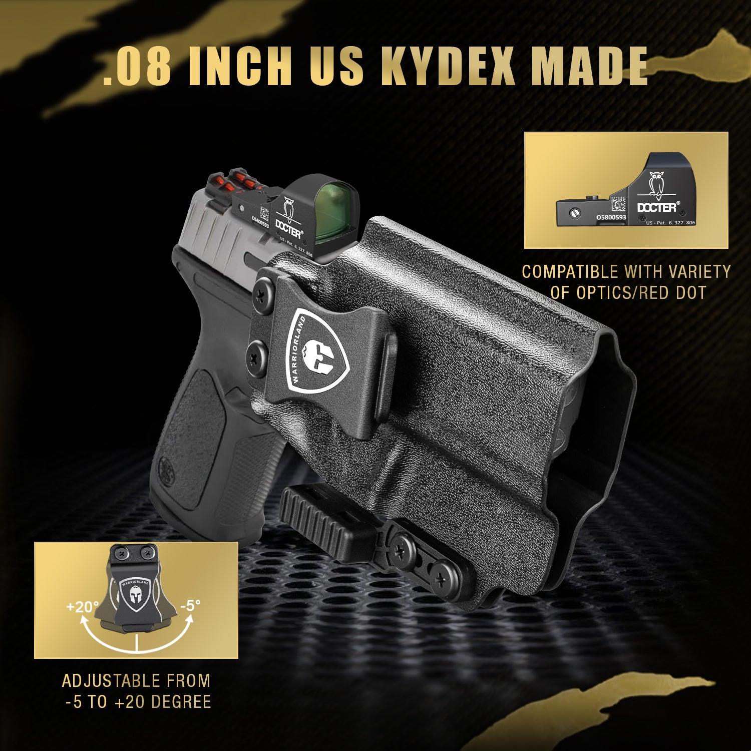 IWB Kydex Holster with Claw Attachment and Optic Cut Fit Smith & Wesson SD9VE & SD40VE Pistol, Inside Waistband Appendix Carry SD9 VE Holster, Adj. Cant & Retention, Right Hand|WARRIORLAND - WARRIORLAND