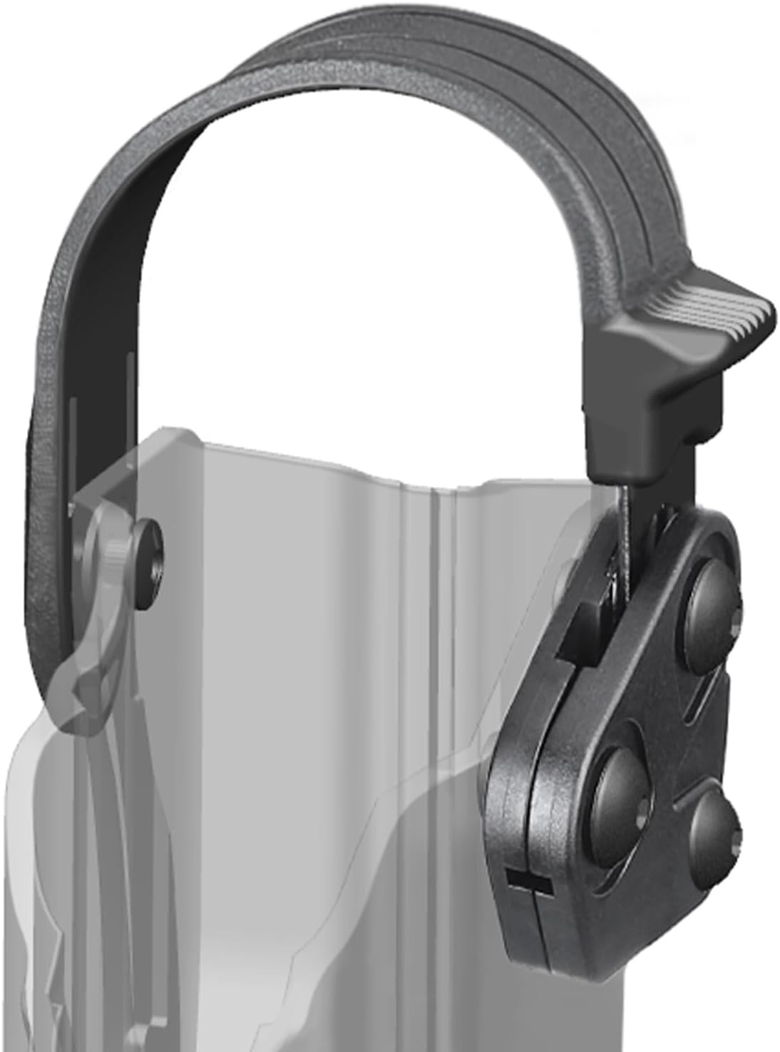 WARRIORLAND Level II Holster Retention Thumb Release Hood Kit - Impact-Resistant Polymer, Right/Left Hand Options, Compatible with Level II Holsters - WARRIORLAND
