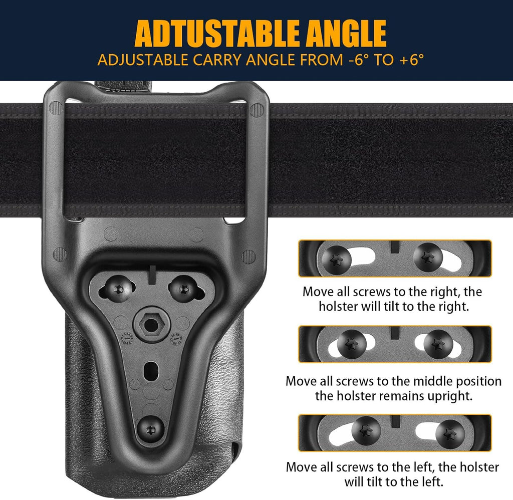WARRIORLAND OWB Kydex Holster light bearing holster for Glock 17/19 Gen 3-5 - Thumb Release - Level II Retention - MB1/MB2/MB3 Compatible - Right Hand - WARRIORLAND