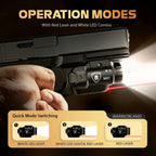 WARRIORLAND MB1 Pistol Light and Custom Kydex Holster, Fit for Sig Sauer P320 Compact M18, Compact 500 Lumens Universal Rail Mounted Tactical Weapon Light with Red Laser & White LED, Power Indicator - WARRIORLAND