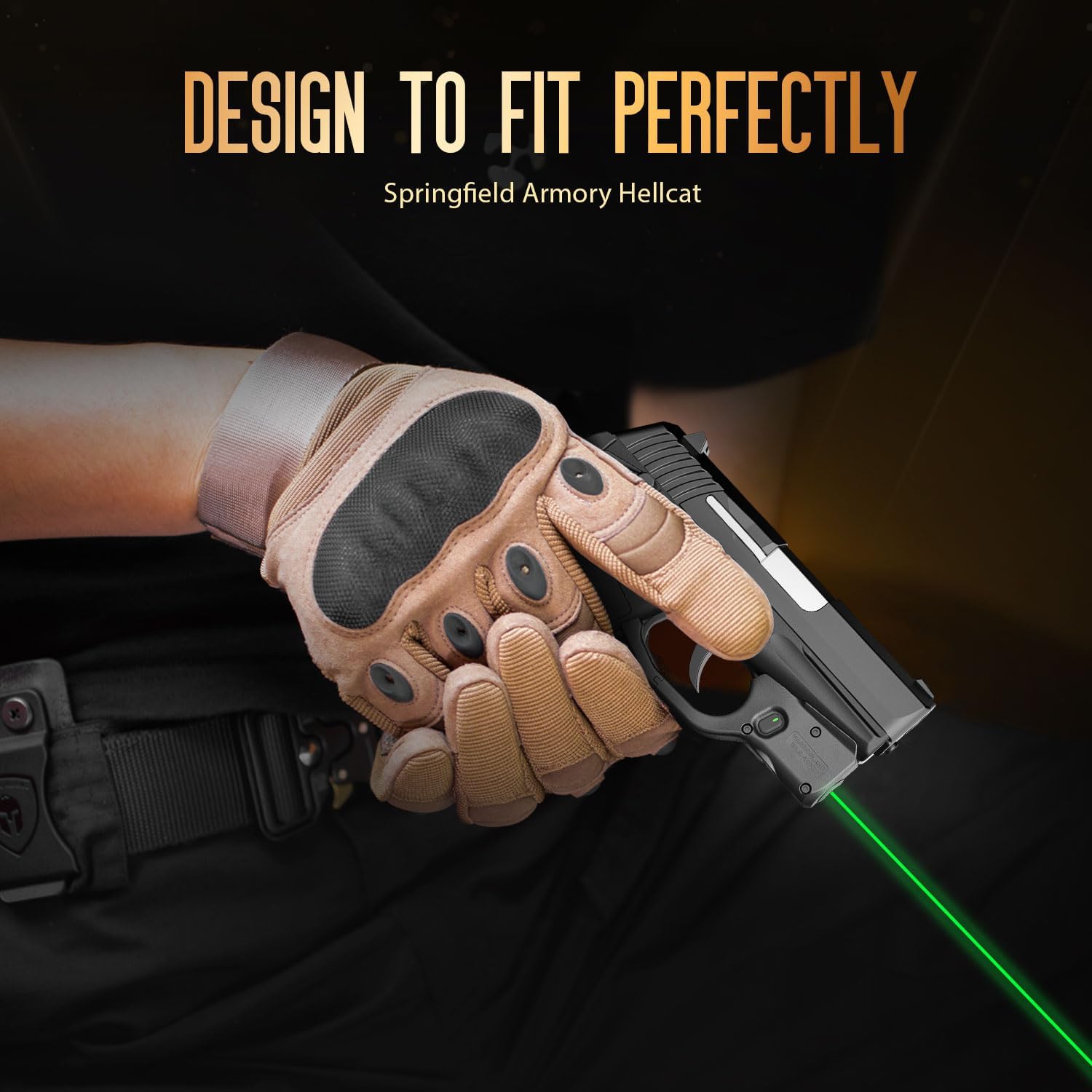 WARRIORLAND Kydex Holster for Gun with Green Laser Light Combo Fit for SCCY CPX1/CPX2 9mm Gen 1-2 Pistol, WLS-107G Laser Beam Sight with Power Indicator & Concealed Carry IWB Right-Hand Holster - WARRIORLAND