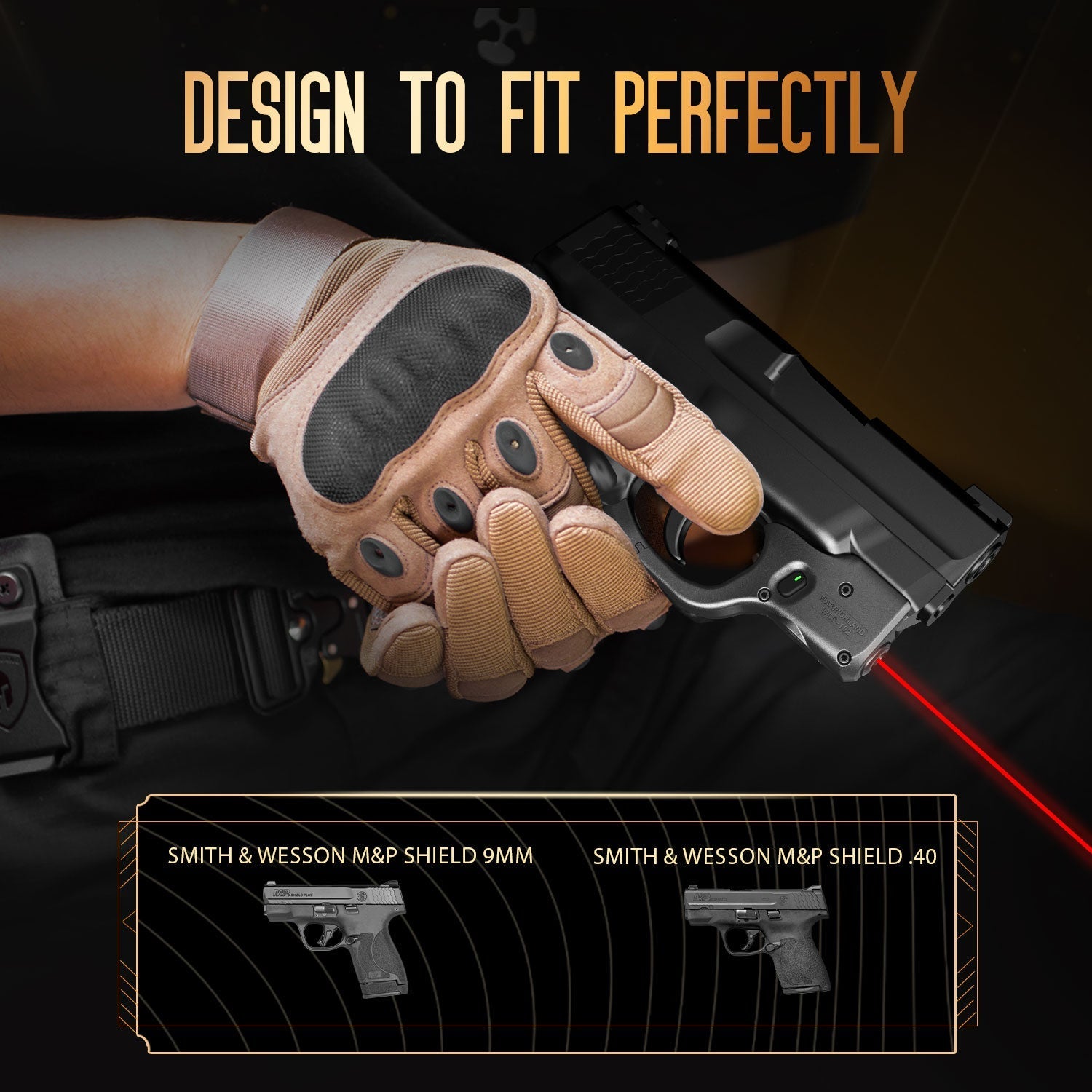 Red Laser Sight Tailored Fit M&P Shield 9mm/.40 Pistol (Not Fit M&P Shield Plus), Ultra Compact Shield 40 Beam Sight, Gun Sight with Ambidextrous On/Off Switch & Power Indicator, WLS-102|WARRIORLAND - WARRIORLAND