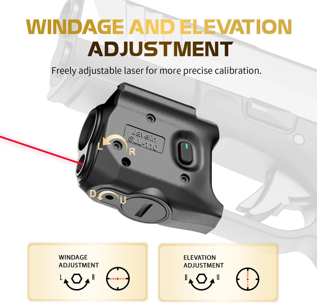 WARRIORLAND SLL-110 Pistol Light Laser – Fits Springfield Hellcat Pro | 150-Lumen Trigger Mounted Tactical Light with Red Laser, White LED, Power Indicator & 3 Modes (Strobe/Constant/Laser Only) - WARRIORLAND