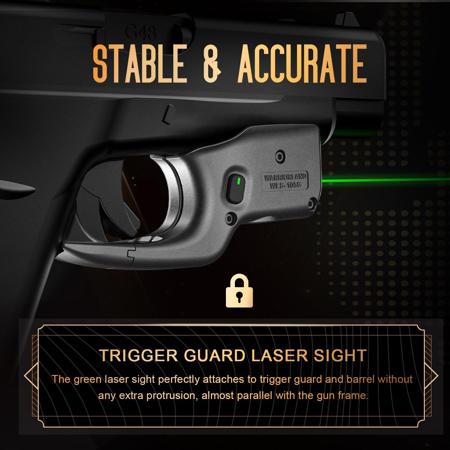 Green Laser Sight Designed to Fit Glock 48 with Holster Combo, Green Beam Sight with Power Indicator, Custom-Made IWB Kydex Holster Right Hand, WLS-105G w/ G48 Holster|WARRIORLAND - WARRIORLAND