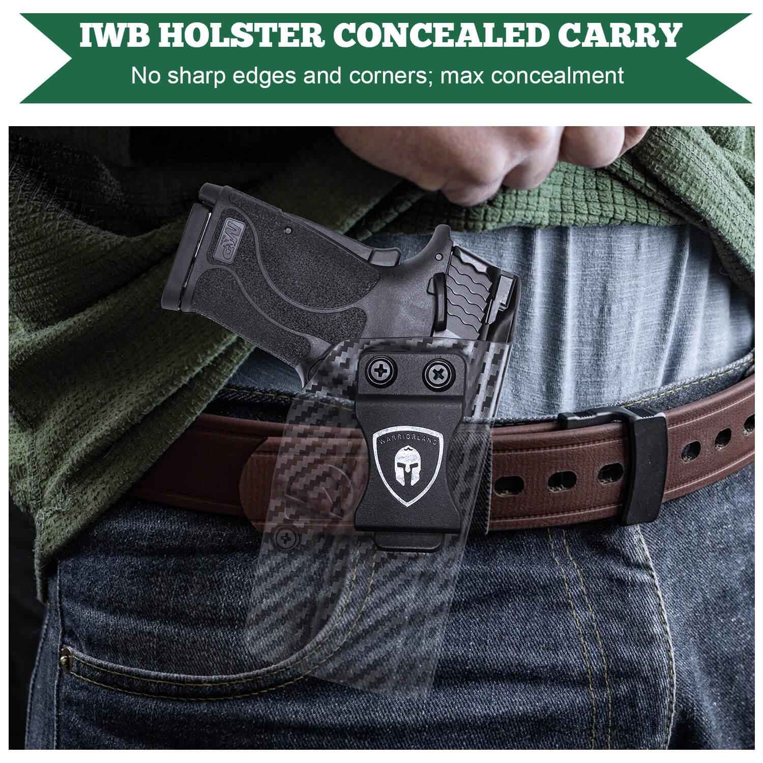 Carbon Fiber Kydex Smith & Wesson M&P Shield 9mm 380 EZ IWB Holster  | WARRIORLAND