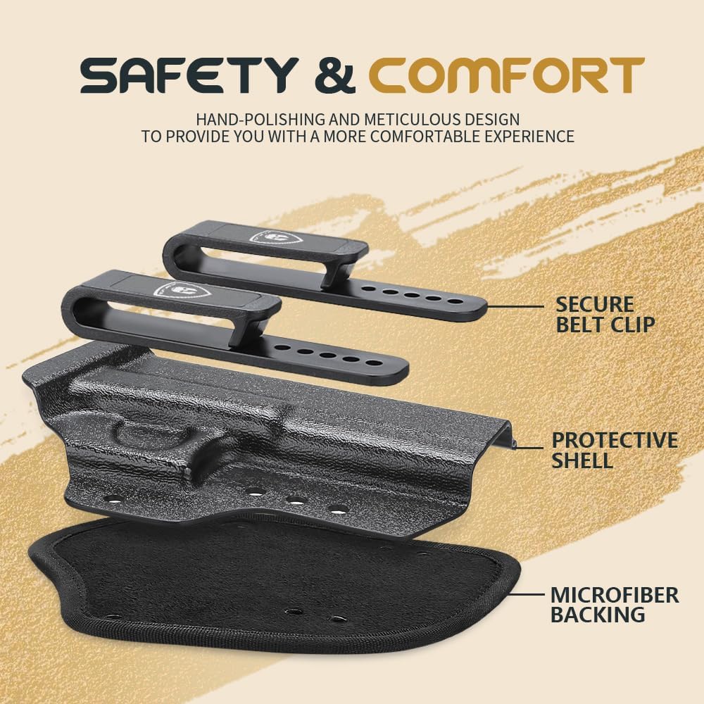 WARRIORLAND Hybrid Kydex & Nylon Holster, Fit P365 P365 XL P365 SAS P365X P365.380 ACP, Optics Cut & Open Muzzle, Concealed Carry Right Hand - WARRIORLAND